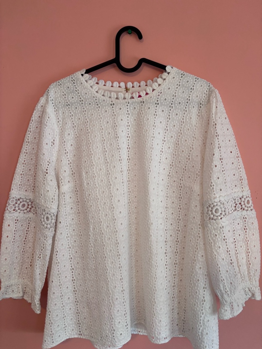 Lilly Pulitzer White Eyelet Lace Peasant Blouse